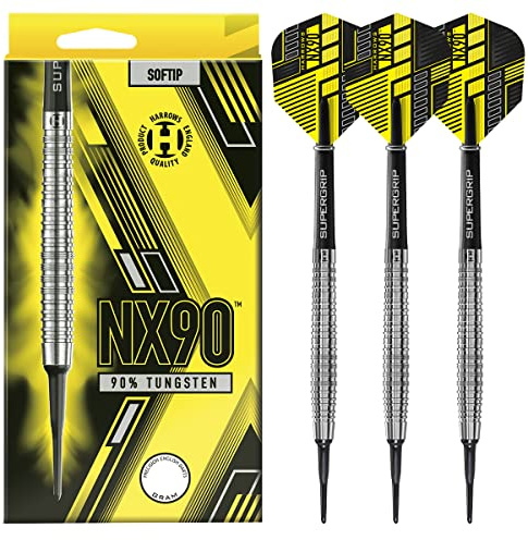 Harrows Soft Darts NX90 90% Tungsten Softtip Dart Softdart Hochwertiger Tungsten Dart mit Schäften und Flights
