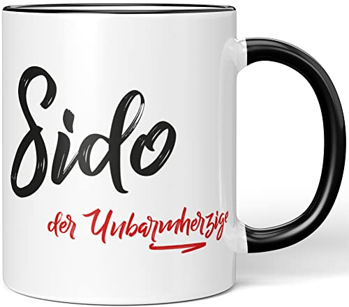 JUNIWORDS Tasse, Sido, der Unbarmherzige, Schwarz (5296768), Keramik, 330 ml, Rund, Tasse