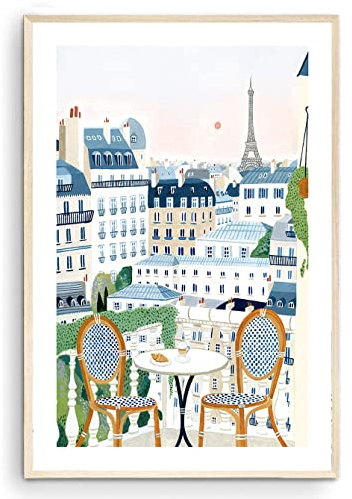 Paris Kunstdruck, Eiffelturm Wandkunst, Frankreich, Pariser Poster, Paris-Dekor, Paris-Geschenk, Reisegeschenk, Reise-Poster, Europa, Einweihungsfeier (ungerahmt) (30,5 x 45,7 cm)