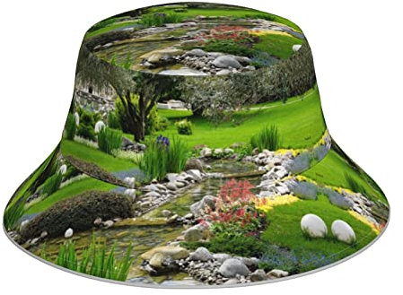 IUBBKI Frühling Gras Druck Reflektierende Eimer Hut, Sommer Sonnenhut Reversible Cap, Siehe Abbildung, L-3XL