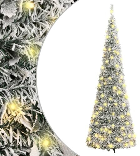 vidaXL Albero di Natale Artificiale Pop-up Neve Fioccata 200 LED 210cm