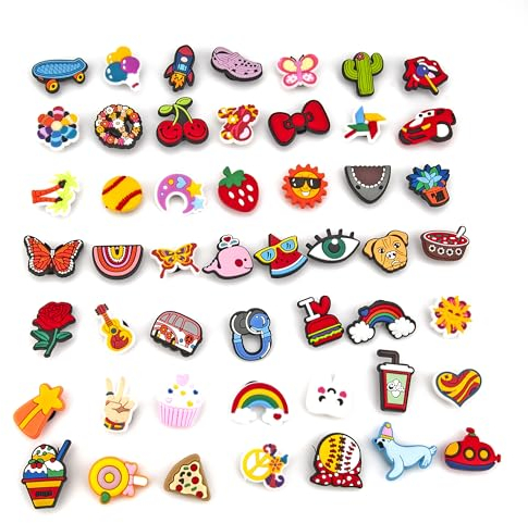 SZWLJ Cartoon Shoe Charm, Lot of 50 PCS, Clog Shoes Decorations