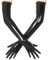 Schwarze Lange Latex Handschuhe für Damen und Herren, Wet Look Handschuhe aus Naturkautschuk Cosplay Kostüm Party Clubwear (Schwarze,L)