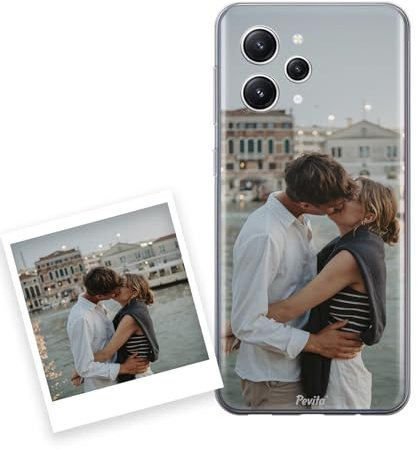 Pevita Cover Personalizzata con Foto per Redmi 12 4G / 5G - Silicone | Custodia con la tua immagine | Regalo personalizzato donna o uomo | Natale, Festa del papà, San Valentino, Festa della mamma