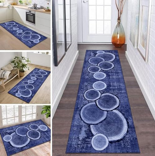 ZDYHM Jug Runner & Rug - Hallway & Corridor Blue Carpet Sold by the Metre Long 90 x 100 cm Non-Slip Washable Dining Room to Bedroom Living Room Wide 40-120 cm
