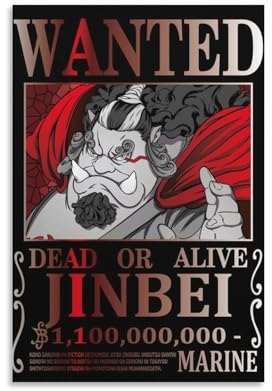 Anime-Poster One Piece Wanted, Jinbei Oyabun, Leinwand, Wandkunst, Poster, dekorativ, modern, Heimdruck, Bild, Kunstwerke, Poster, 20 x 30 cm