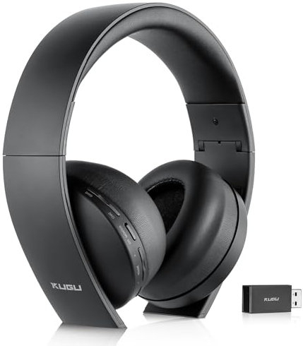 PS5 Headset Wireless - Separate Game and Chat Audio - 2.4Ghz 3D Audio Foldable Gaming Headphones Bluetooth 5.3 Earbuds with Dual Hidden Noise-cancelling Mic for Playstation PS4 Switch PC Mac (Black)
