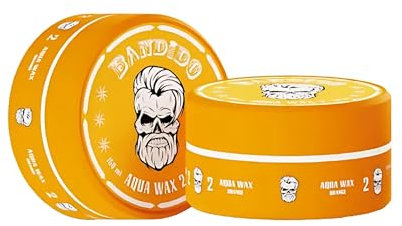 BANDIDO Aqua Hair Wax No.2 – Cire cheveux homme effet brillant naturel, tenue moyenne-forte, parfum fruité masculin, 150 ml – Edge control | Cire pour cheveux professionnelle pour un look structuré
