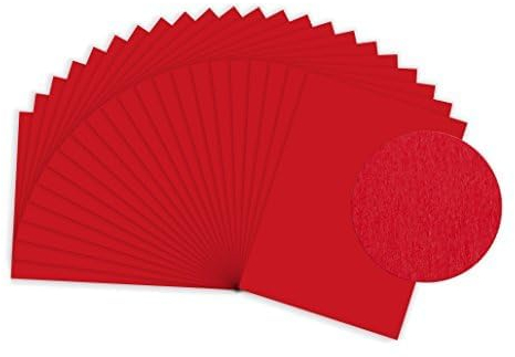 Sumico Fotokarton - 300g/m² - 50x70 cm - 25 Bogen - weiss - für Kindergärten und Schulen - zum Basteln, Gestalten und DIY (rot)