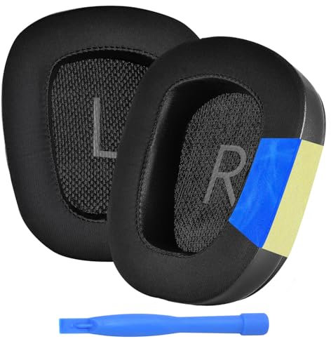 MMOBIEL Almohadillas de Repuesto para Logitech G935/G933 Auriculares Gel Refrigerante Almohadilla G230, G231, G233, G332, G35, G430, G431, G432, G433, G533, G633, G633S, G635, G930, G933S – Negro