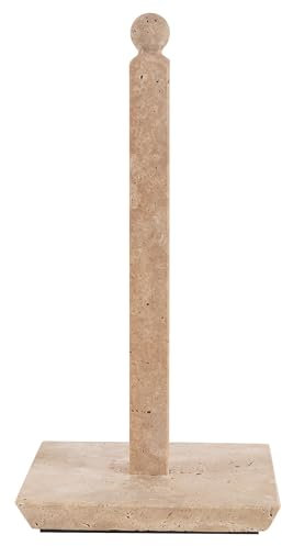 SPESHSTONES Porta asciugamani di carta in travertino, 31,5 cm, organizer per asciugamani di carta da cucina, supporto autoportante per rotolo di carta igienica per decorazione del bagno