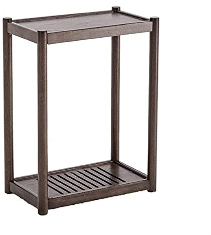 CPU-Ständer, Pc-Tower-Ständer Aus Massivholz, Mobiler CPU-Halter Mit Zwei Ebenen, Bodenstehender Pc-Hauptgehäuseständer Mit Unsichtbaren Lenkrollen Für Den Pc-Tower,Brown,S