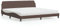 IKAYAA Bett 200x200 mit matratze und lattenrost Boxspringbett 200x200 mit matratze Polsterbett 200x200 Bett komplett mit Kopfteil Kunstleder-Braun-200 x 200 cm