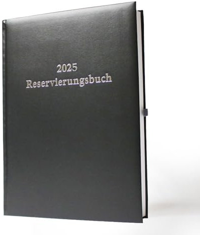 Dickes Reservierungsbuch A4 2 Seiten pro Tag hochwertig (2025 Ein Tag 2 Seiten schwarz)