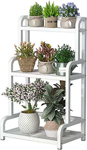 JUYYTUK Pflanzenständer für drinnen und draußen, 3-stöckig, Blumentopfhalter, Metall, Eisen, Leiter-Regal für Blumentopf, Garten, Eck-Pflanzgefäß, Aufbewahrung, dekoratives Regal