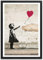 ARTFAVES® Poster - Banksy Girl with balloon | Wanddeko Wandbild Kunst Modern Urban Graffiti | mit Rahmen Schwarz | 30 x 40 cm