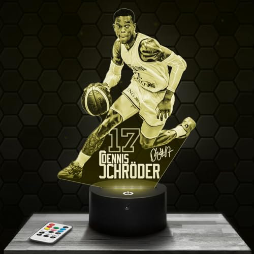 Lampephoto.fr - D. Schroder 3D Lampe, Touch Nachtlicht, Dekoration Deutscher Basketball, Geschenkidee für Männer, Originelle Weihnachts Geschenkidee für Männer, 3D Led Illusion