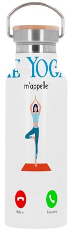 Bouteille Inox Gourde Thermo Isotherme - Le Yoga M'Appelle Zen Sport - 500 ml (17 oz)