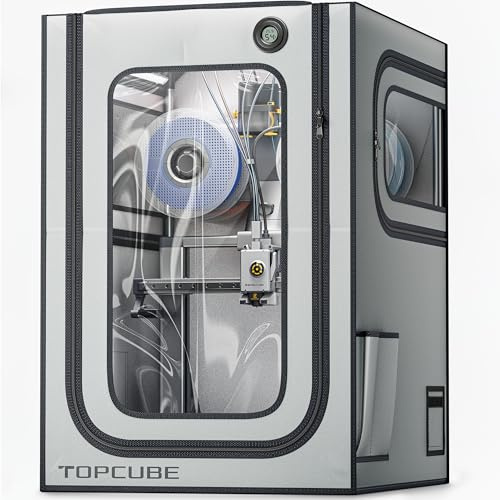 TOPCUBE 3D Printer Gehäuse für Bambus-Lab A1 Combo, Edelstahl-Rahmengehäuse mit LED Licht für AMS Lite obere Montage, Feuerproof Dustproof Lab Reduction Konstante Temperature 3D Druckerabdeckung