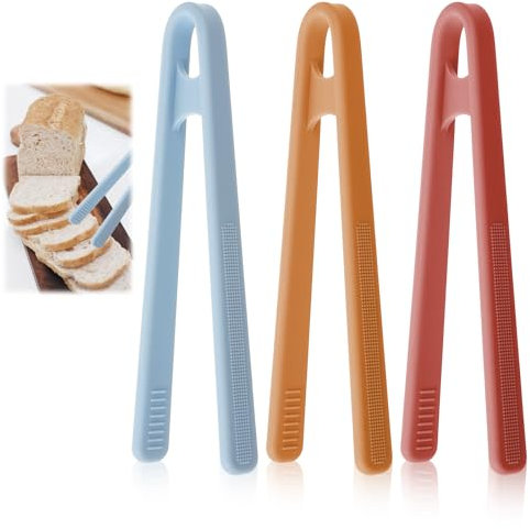 3Pcs Mini Silicone Tongs, 5.5 Inch Small Silicone Tongs for Cooking, Mini Tongs for Serving Kitchen Accessories