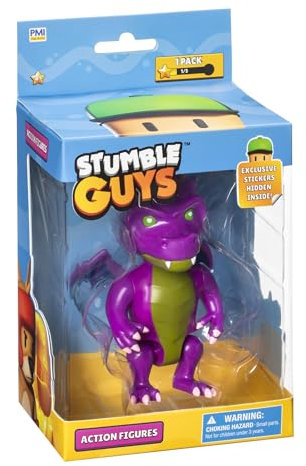 Bandai - Stumble Guys - Dusk Dragon - Statuetta 11 cm con adesivi - Personaggio articolato - Personaggio videogioco Stumble Guys Dusk Dragon - Statuetta drago - Giocattolo per bambini adolescenti 8