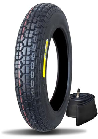 3.00-12 Reifen mit Schläuchen – Vorder- oder Hinterreifen für Offroad-Motorradreifen – Universeller Ersatzreifen 80/100-12 für Dirt- und Pitbikes | 52J 6 P.R. Maximale Tragkraft: 200 kg