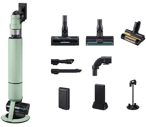 Samsung VS90F40EEM/WD Bespoke AI Jet Ultra Akku+ CompleteClean, Akku-Handstaubsauger inkl. Zubehör, 400 W, 2 Akkus, All-In-One-Station, Active Dual & Slim LED+ Bürste, Pet Tool+, Satin Mint