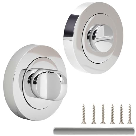 HARDHAWK Bathroom Door Lock, Privacy, Silver