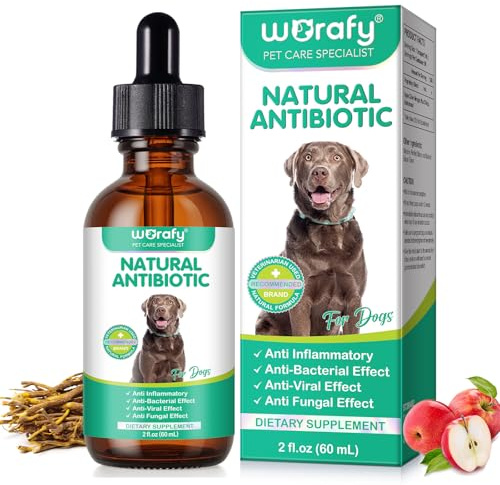 Smddx Natural Antibiotics for Dogs,60ML Dog Antibiotics Drops,Supports Dog Allergy Relief,Anti-Bacterial Effect-Dog Itch Relief Pet Antibiotics
