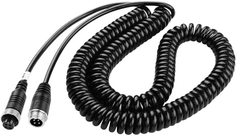 PNGKNYOCN 4 Pin Aviation Connector Camera Spring Coil Extension Cable 1.2m Retractable to 6m Suitable for Backup Camera Rearview Systems