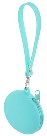 SECFOU Porte-Monnaie en Silicone Rond Vert Étanche Léger avec Rangement Multifonction pour Pièces de Monnaie et Écouteurs, Petite Pochette de Voyage Compacte pour Garçon et Filles
