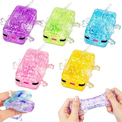 5 Stück Axolotl Squishy Fidget Toys, Glitzer Slow Rising Stressbälle, Weiche Kawaii Sensorik Squishies für Kinder & Erwachsene, Anti-Stress Spielzeug, Lustige Partygeschenke & Mitgebsel (M)