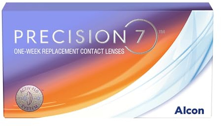 PRECISION7 Toric Wochenlinsen | 12 Stk | CYL 0.75 | ACHSE 110 | -05.50 dpt | Weiche Wochenlinsen für Astigmatismus - dein Frischekick von Tag 1 bis Tag 7. mit BC 8.6 mm und DIA 14.5 mm