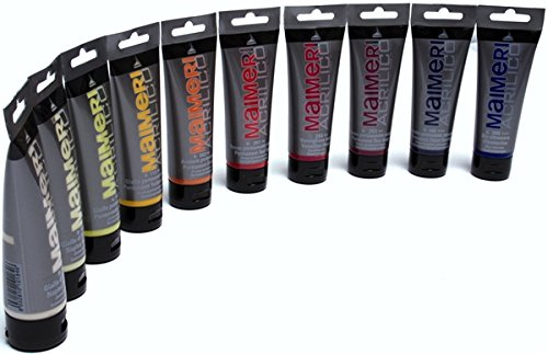 MAIMERI ACRILICO KIT DI 10 COLORI ACRILICI DA 75ml CAD (SCEGLI I 10 COLORI E SPECIFICALI UNITAMENTE ALL'ORDINE)