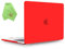 UESWILL, custodia rigida opaca per MacBook, morbida al tatto, include panno in microfibra, Red, 2016 Macbook Pro 15 (Touch Bar)