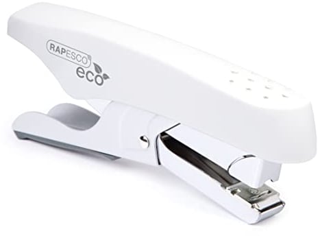 Rapesco 1398 ECO Whale Grapadora de Tenaza, Capacidad hasta 45 Hojas, Blanco Mate