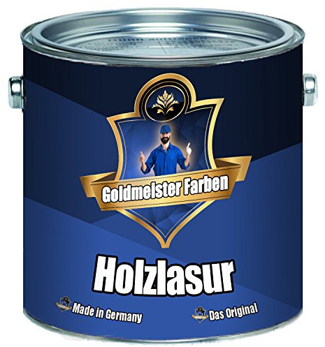 Goldmeister Farben Holzlasur meisterhafte Lasur in 12 verschiedenen Farbtönen Holzöl für Pflege von Holz (2,5 L, Birke)