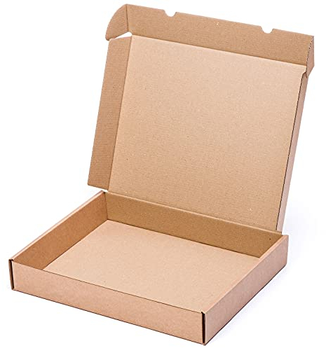 TELECAJAS | 25 Cajas 43x35x7 cm Postal Automontable con Tapa Robusta Troquelada Medidas Interiores | Anónima Cartón Marrón Kraft | Pack de 25 cajas