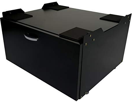 Meuble sous Machine à Laver HWC-E50, Estrade, piédestal, châssis, tiroir 33x61x52cm Noir