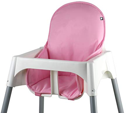 Tinydo® Hochstuhl-Sitzkissen optimal für IKEA Antilop mit Memory-Schaum-Dämpfung Sitzverkleinerer-Auflage für Babystühle rutschfest pflegeleicht (Rosa)