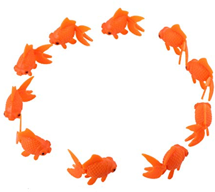 balacoo 10 Stück Künstlicher Goldfisch Realistische Plastik Schwimmende Tropische Fischfigur Mini-Tierspielzeug für Aquarium Aquarium Dekor Ornament