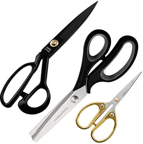 Handi Stitch Zackenschere Stoffschere, Schneiderei & Stickerei Scheren Set - Schneiderschere, Stoffschere Zickzack, Hochleistung Edelstahl Scharfe Profi Schere für Leder, Stoff & Kleidung