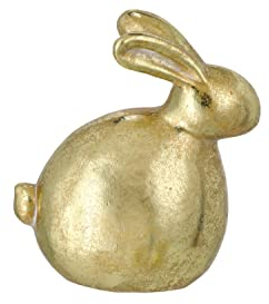 schenken-24 Osterhase Gold klein- Hase/Bunny/Osterdekoration/Ostern/Osterhase