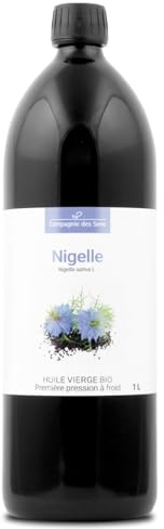 Nigelle - Huile Végétale Vierge BIO - Flacon en verre - Première pression à froid - 1L