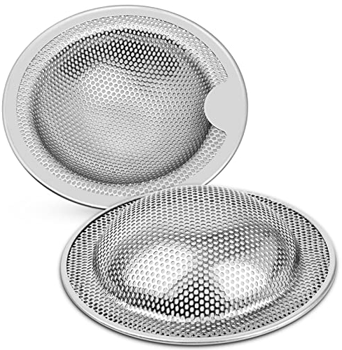 Abflusssieb Küche Edelstahl Haarsieb Dusche Groß klein 2 Stück Spülenfilter aus EIN zweiteiliges Set (7.6cm)