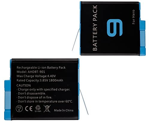 E-yiiviil Batterie de rechange AHDBT-901 compatible avec GoPro Hero 9 Black GoPro Hero 10 Black