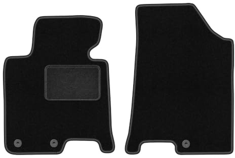 Velours-Fußmatten vorne passend für Hyundai i40 2011-, Schwarz, LUX | passend für Kombi/Limousine; Velours-Teppich (Polypropylen), ca. 6,5 mm; rutschfest, runde Befestigungen (Typ AV)