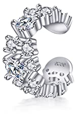 PHNIBIRD Ear Cuff Argent Sterling 925 Faux Piercing Oreille avec Zircone Boucles d'oreilles Femme Cadeau pour Femme