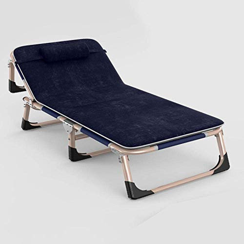 ZXFDMSWJ Klappbarer Garten-Sonnenliegestuhl, Zero-Gravity-Stuhl, Gartenterrassen-Sonnenstuhl, Klappbett-Navy + Crystal Pad
