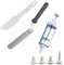 Westmark Back-Set, 3-tlg.: 1 Garnierspritze mit 5 Tüllen, 1 Winkelpalette, 1 Kuchenlöser, Kunststoff/Rostfreier Edelstahl, Transparent/Schwarz/Weiß, 311522E6